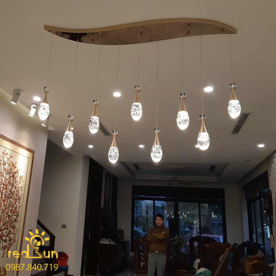 Đèn Thả Trần Hiện Đại Lắp Thông Tầng Cầu Thang, Phòng Khách, Bàn Ăn Chất Liệu Pha Lê TL031