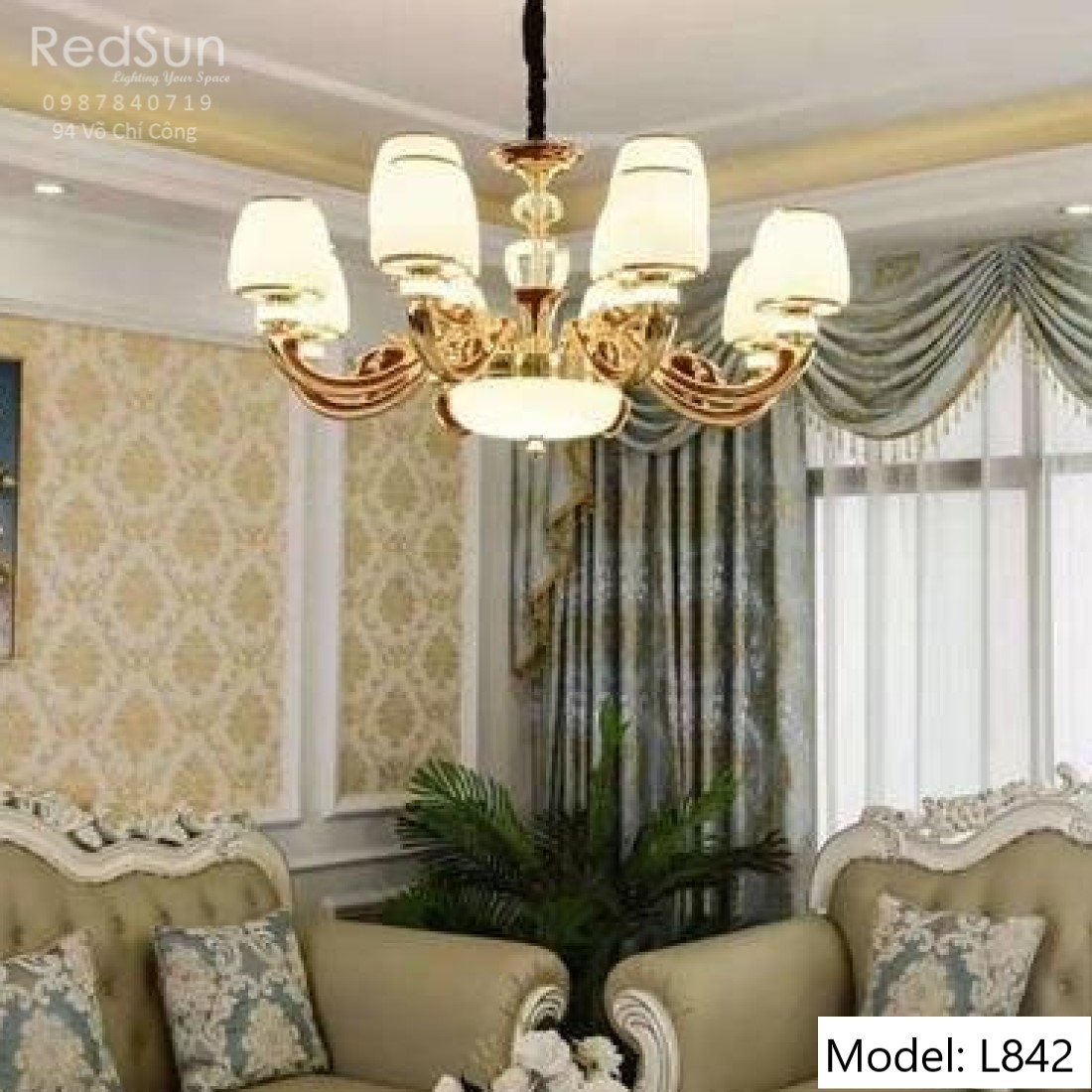 Đèn Chùm Phong Cách Cổ Điển 12 Tay L842