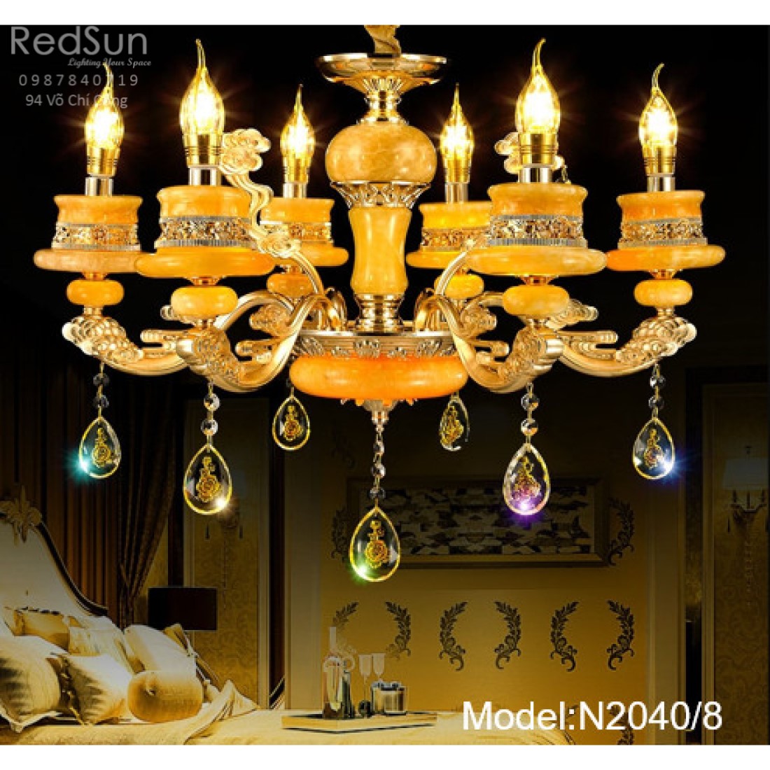 Đèn chùm cây nến phong cách cổ điển N2040