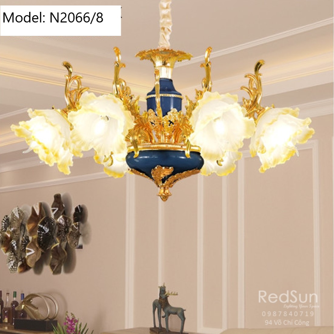 Đèn chùm hoa phong cách cổ điển N2066