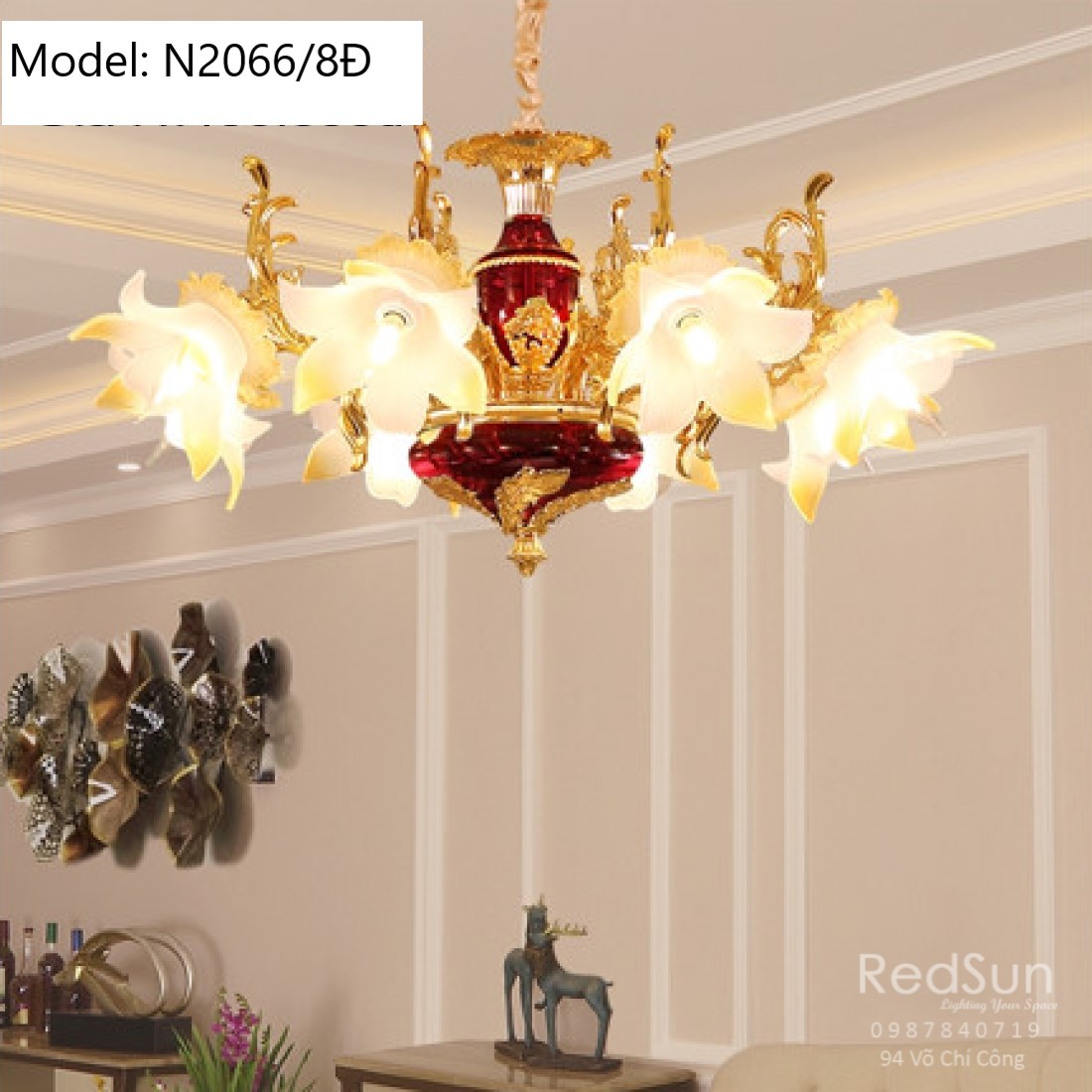 Đèn chùm hoa phong cách cổ điển N2066