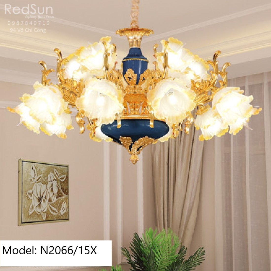 Đèn chùm hoa phong cách cổ điển N2066