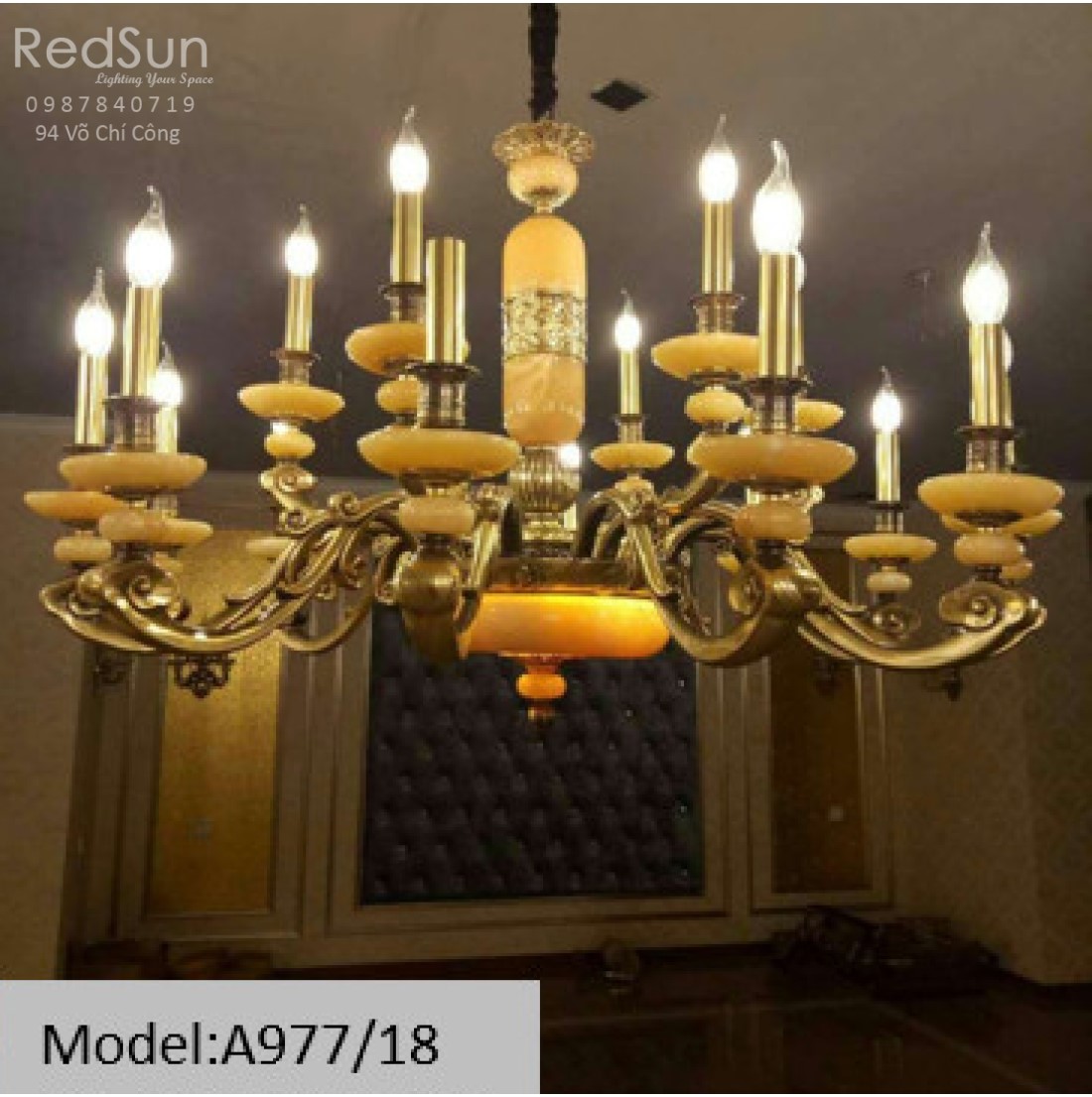 Đèn chùm phong cách cổ điển 18 nến  A977/18