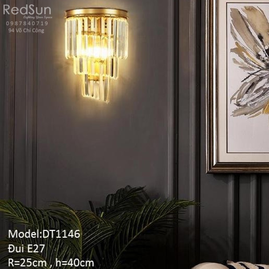 Đèn tường pha lê 3 tầng DT1146