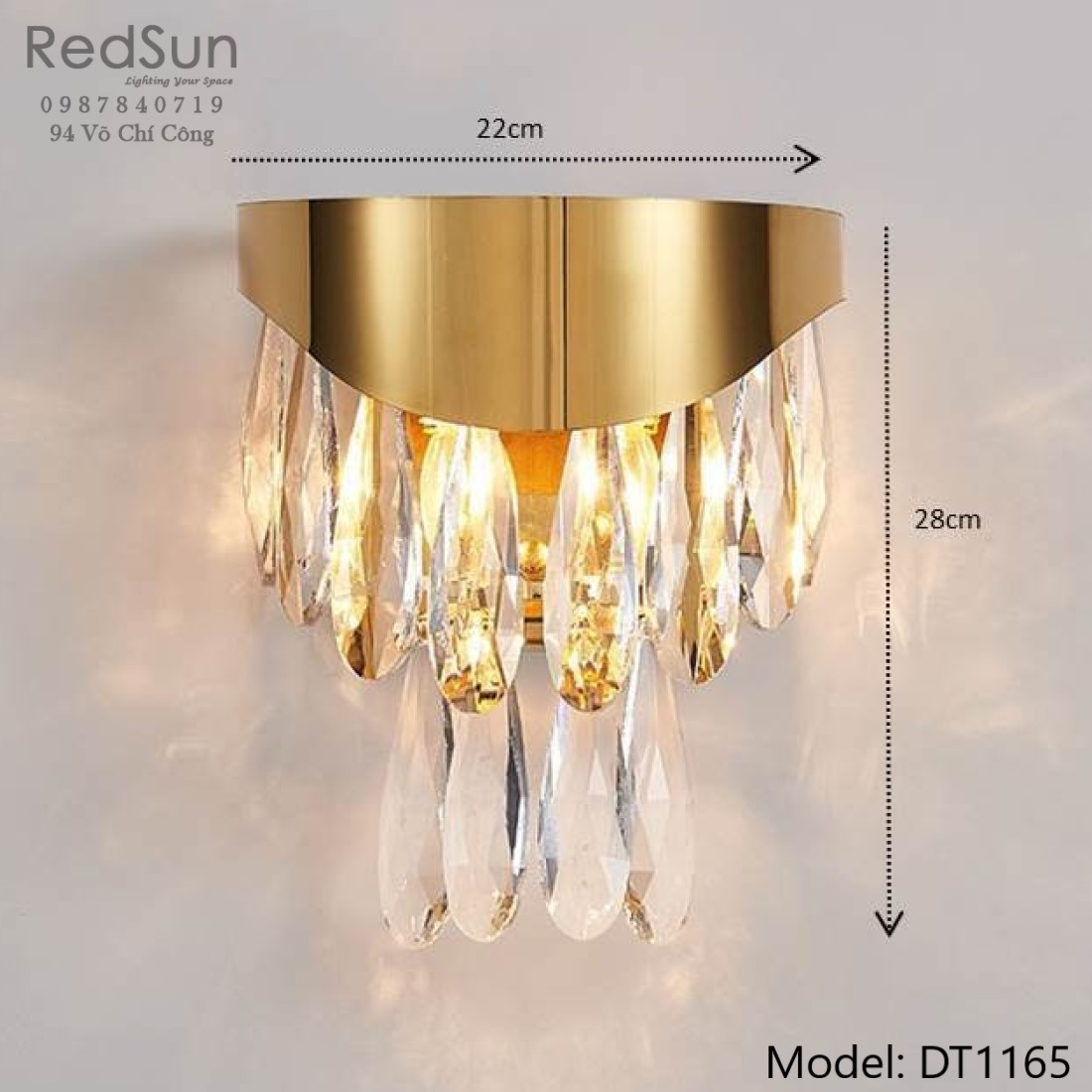 Đèn Tường Pha Lê Trang Trí Phòng Khách Hiện Đại DT1165