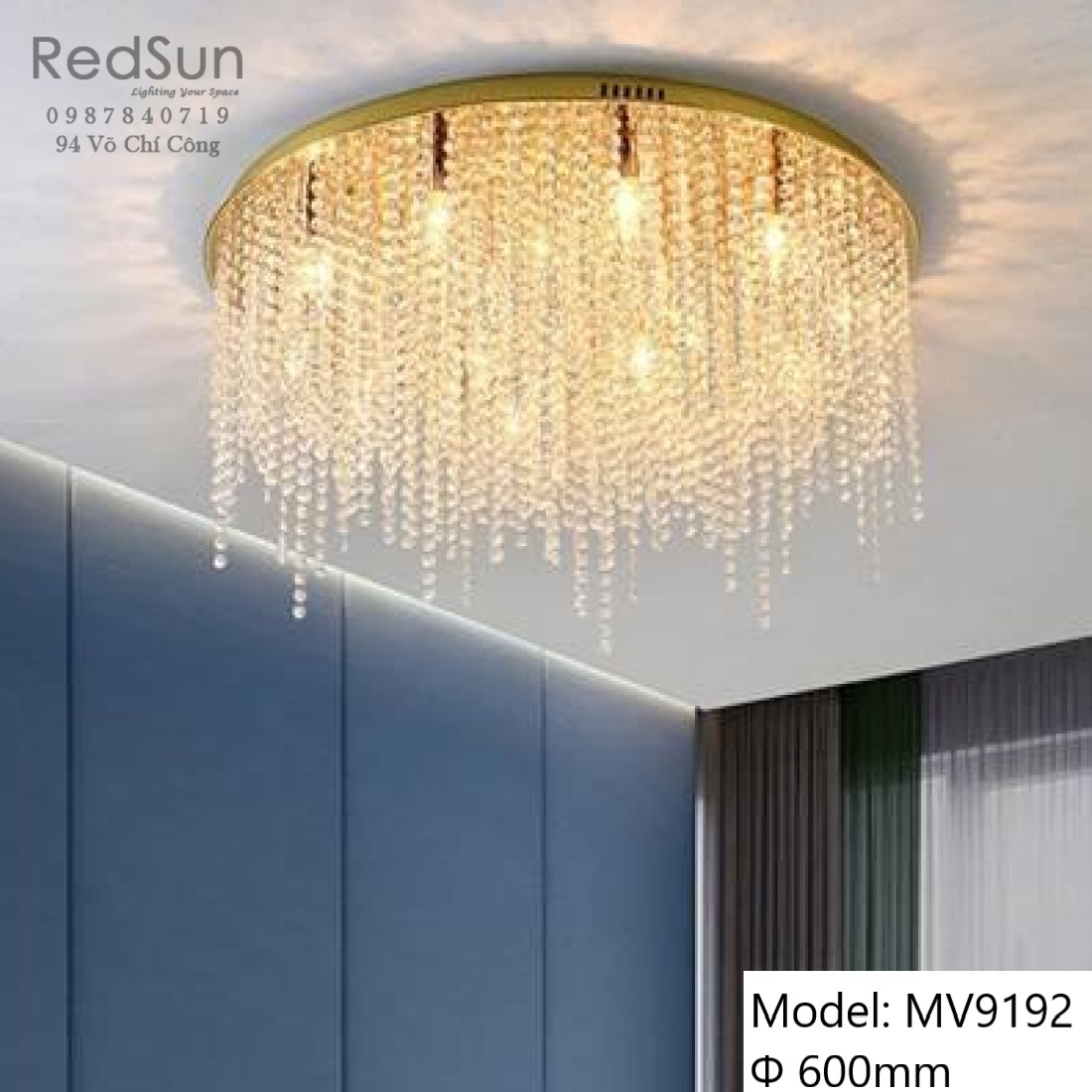 Đèn chùm thả pha lê phong cách hiện đại MV9192