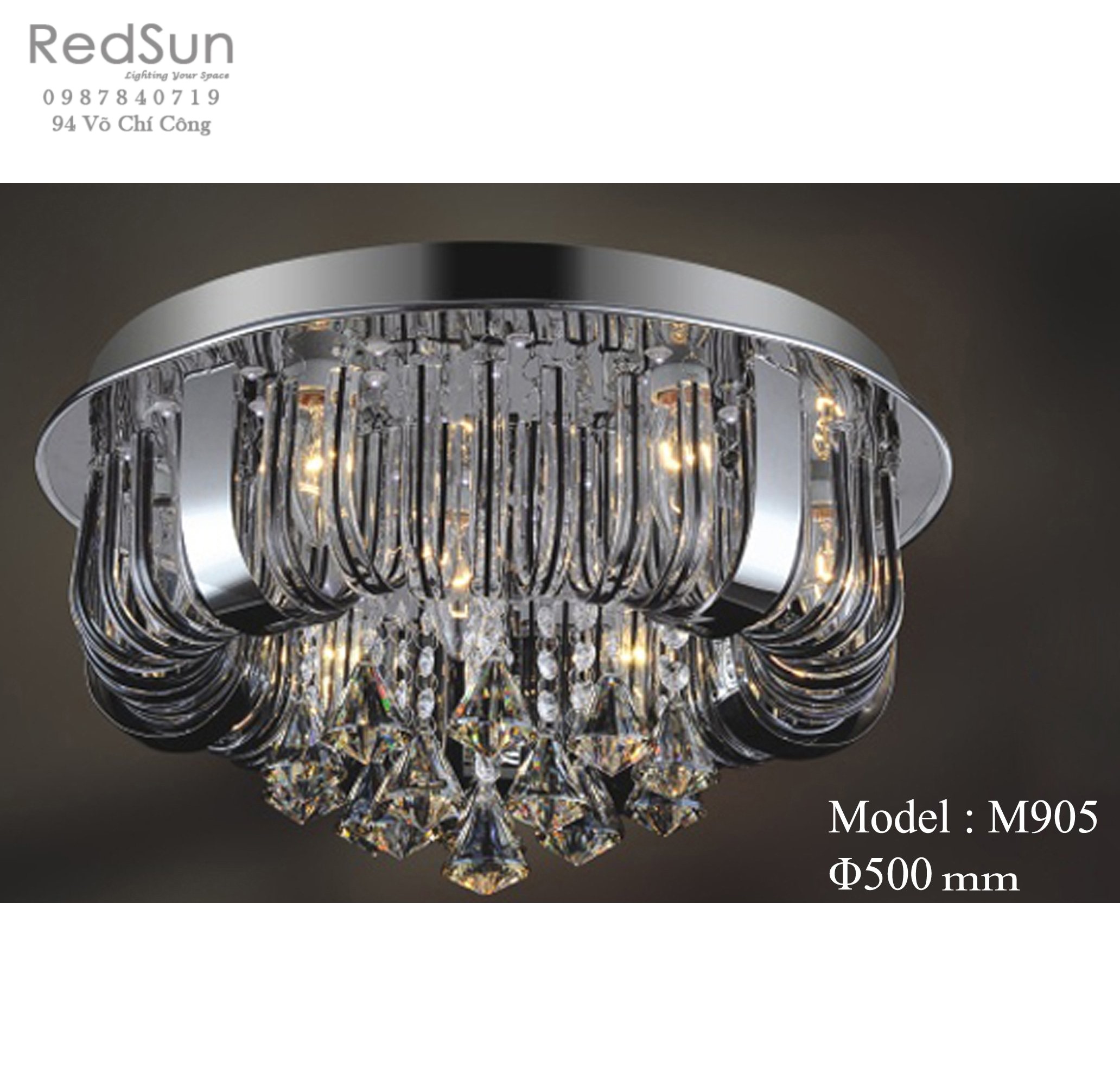 Đèn chùm thả pha lê phong cách hiện đại M905