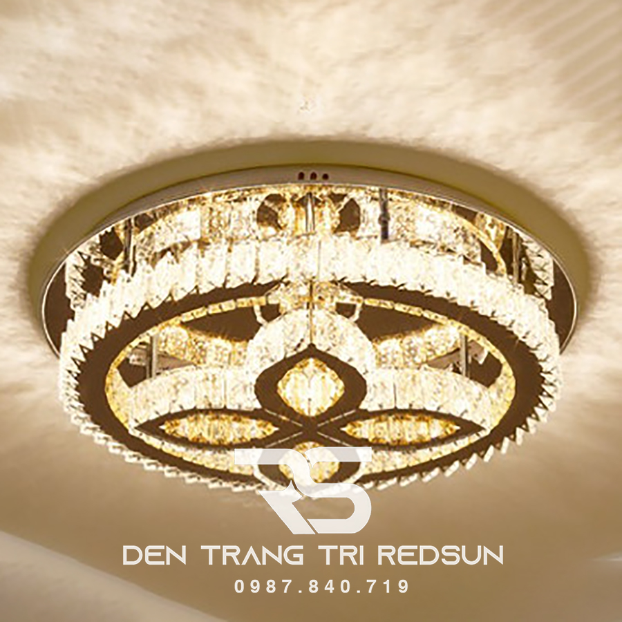 Đèn Mâm Pha Lê Ốp Trần Phòng Khách Hiện Đại M9234