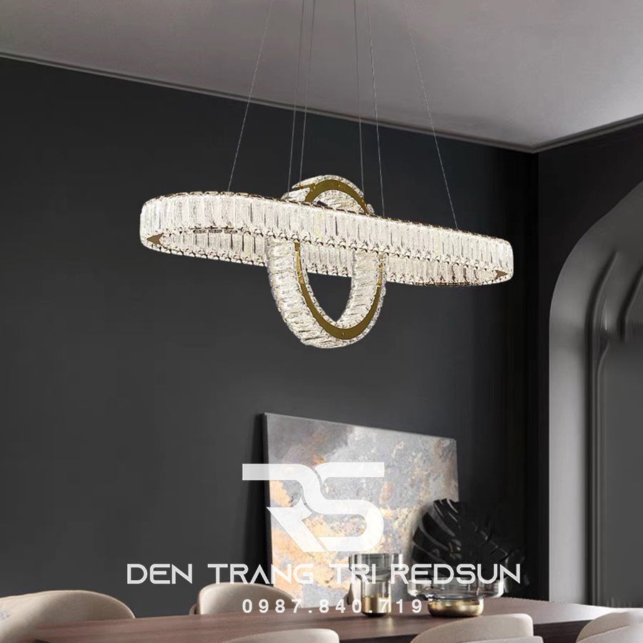 Đèn Thả Pha Lê Bàn Ăn, Bàn Đảo Hiện Đại TPL041