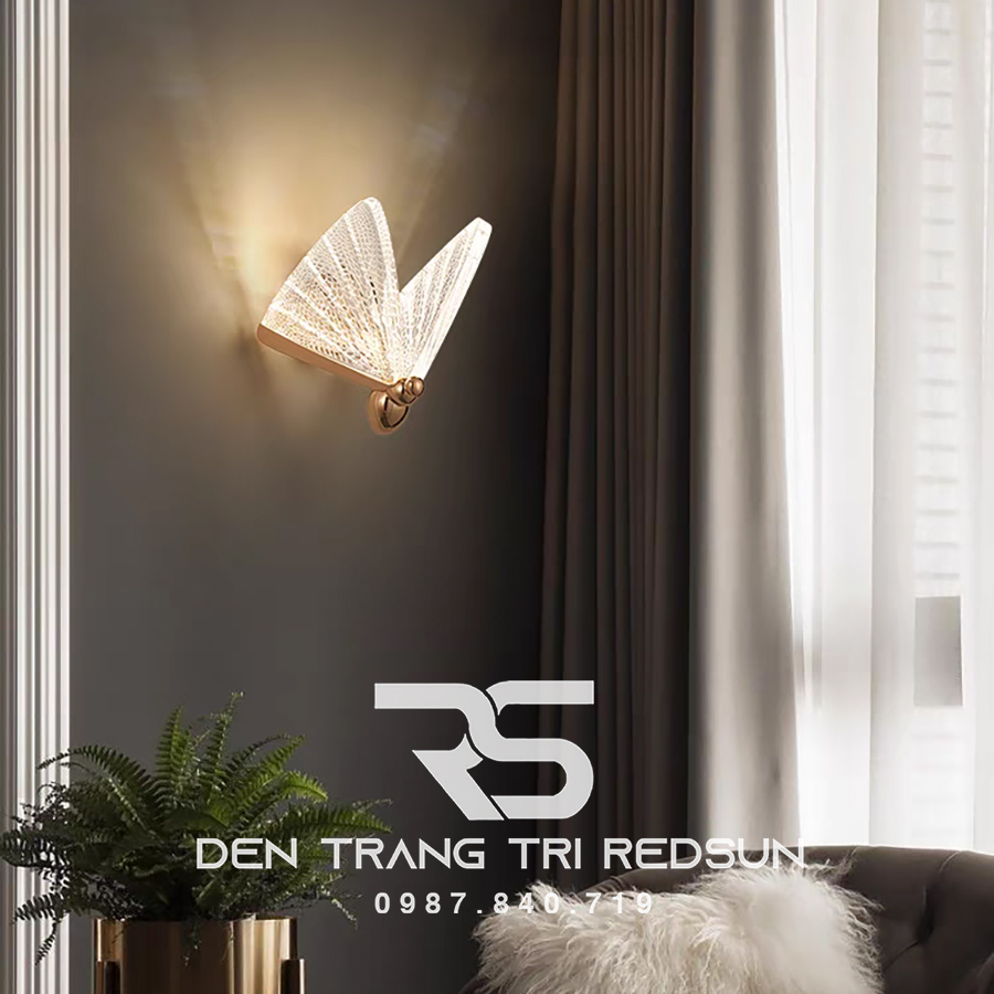 Đèn Tường Trang Trí Phòng Khách, Phòng Ngủ, Cầu Thang Hình Cánh Bướm Phong Cách Bắc Âu DT1162
