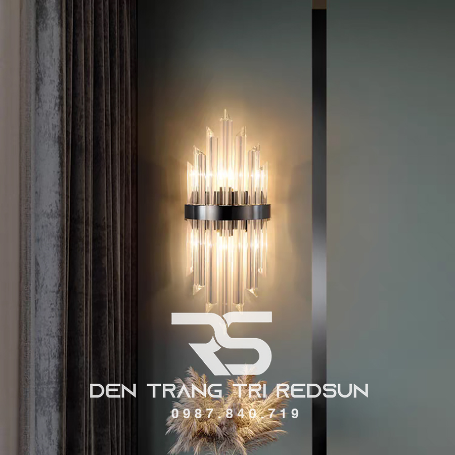 Đèn tường pha lê trang trí phòng khách hiện đại DT1163-Đen
