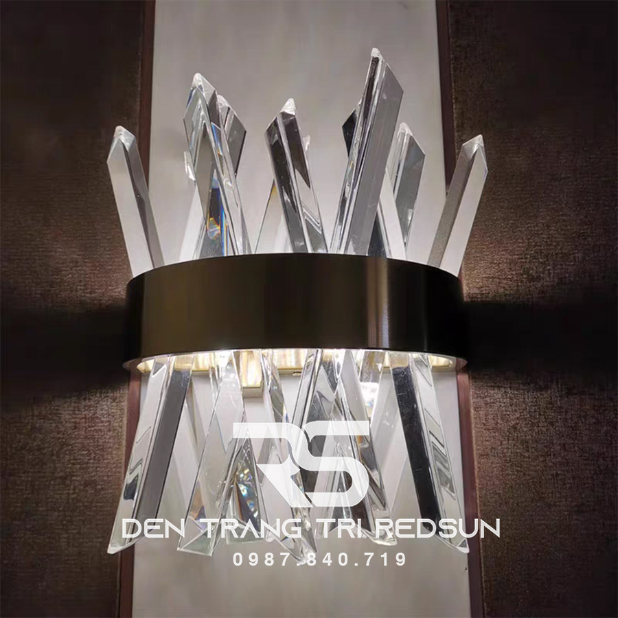 Đèn tường pha lê trang trí phòng khách hiện đại DT1164 Đen