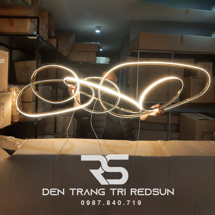 Đèn Thả Bàn Ăn Hiện Đại Bắc Âu Khung Inox Chiều Dài 160cm DC-L037