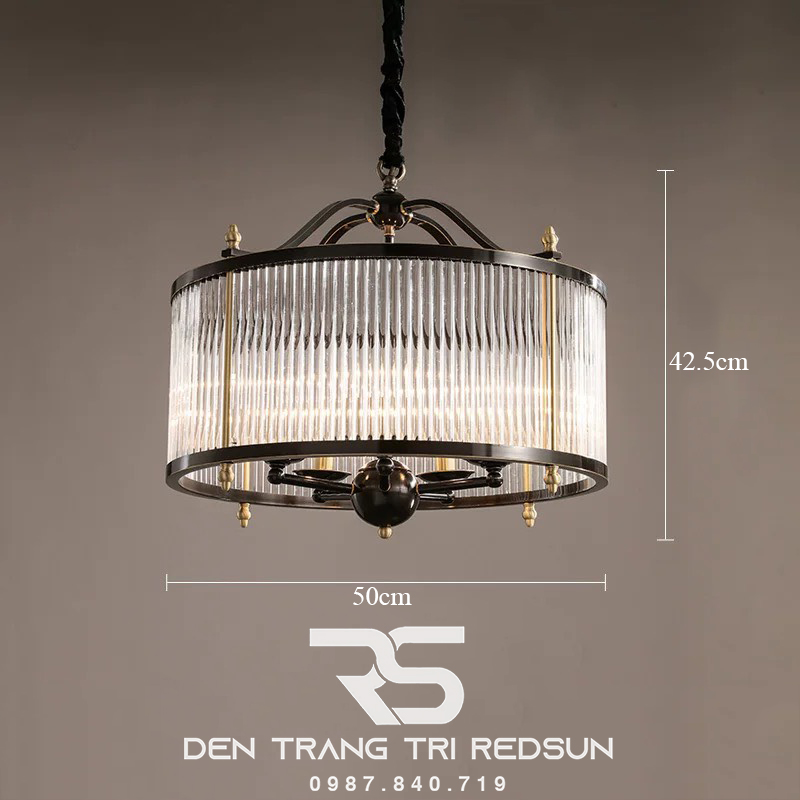 Đèn Thả Trần Phong Cách Indochine Chất Liệu Thuỷ Tinh IDC-015