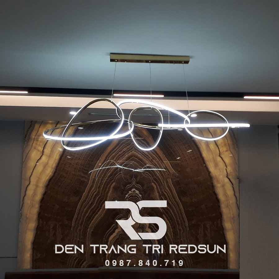 Đèn Thả Bàn Ăn Hiện Đại Bắc Âu Khung Inox Chiều Dài 160cm DC-L037