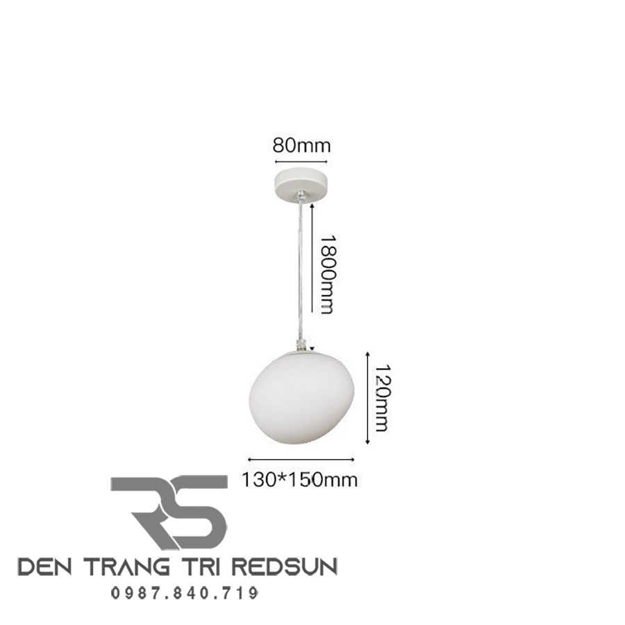 Đèn Thả Trần Hiện Đại Phong Cách Bắc Âu Đá Cuội Chất Liệu Thuỷ Tinh CDT-T015