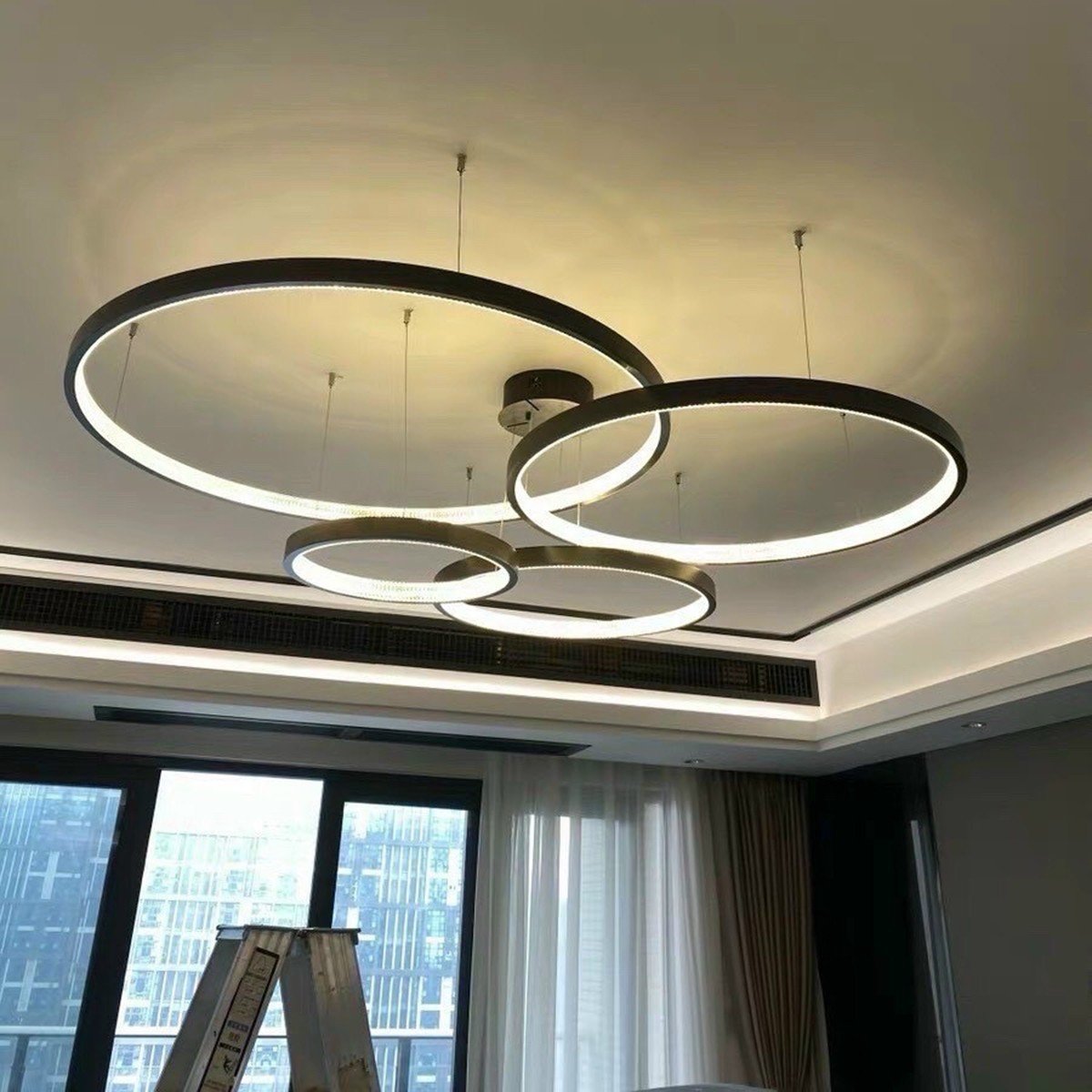 Đèn Thả Phòng Khách Hiện Đại 4 Vòng Bắc Âu DC-L042