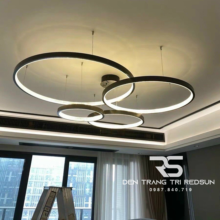 Đèn Thả Phòng Khách Hiện Đại 4 Vòng Bắc Âu DC-L042