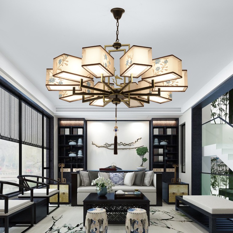 Đèn Chùm Phòng Khách Hiện Đại Phong Cách Indochine IDC-006