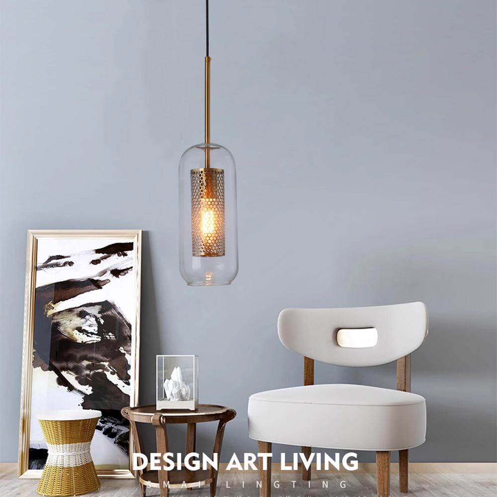 Đèn Thả Trần Hiện Đại Choá Thuỷ Tinh Lõi Hợp Kim Dáng Trụ Phong Cách Bắc Âu CDT-T011