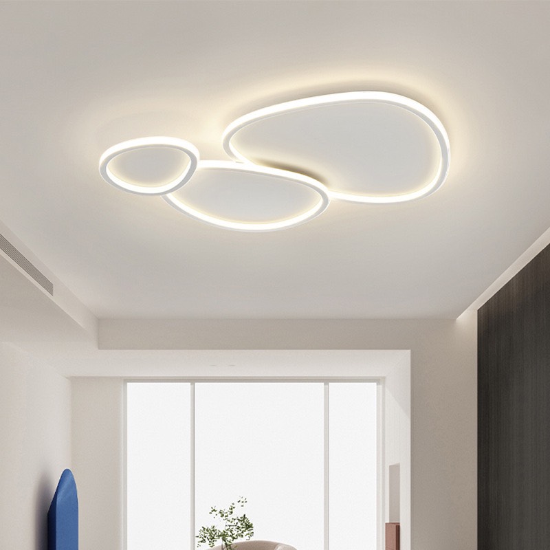 Đèn Mâm Ốp Trần Hiện Đại Phòng Khách, Phòng Ngủ Phong Cách Bắc Âu Chất Liệu Mica OT-017