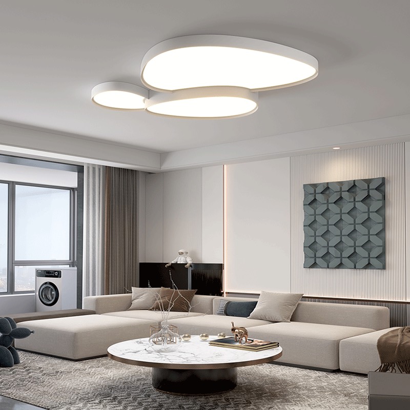 Đèn Mâm Ốp Trần Hiện Đại Phòng Khách, Phòng Ngủ Phong Cách Bắc Âu Chất Liệu Mica OT-018