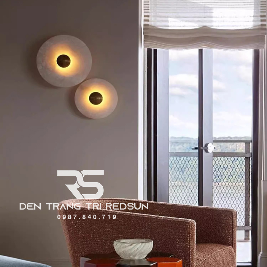 Đèn Tường Trang Trí Phòng Khách, Phòng Ngủ, Cầu Thang Phong Cách Bắc Âu Chất Liệu Đá Cẩm Thạch DT-112