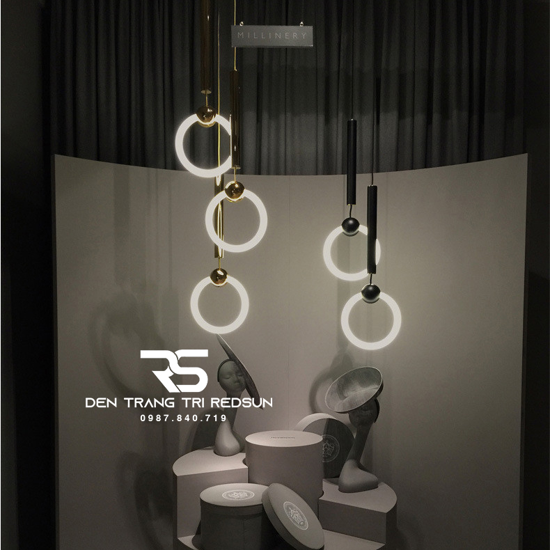 Đèn Thả Bàn Ăn Hiện Đại Phong Cách Bắc Âu Vòng Led Acrylic CDT-L004