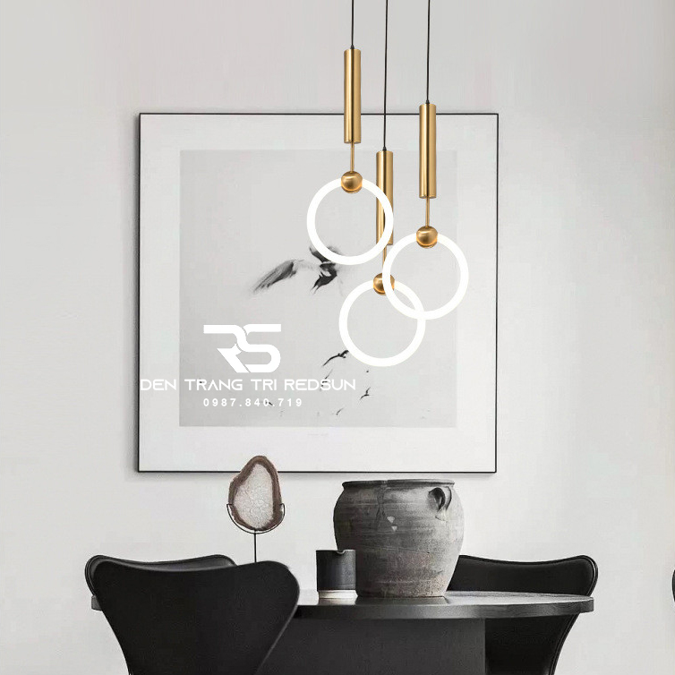 Đèn Thả Bàn Ăn Hiện Đại Phong Cách Bắc Âu Vòng Led Acrylic CDT-L004