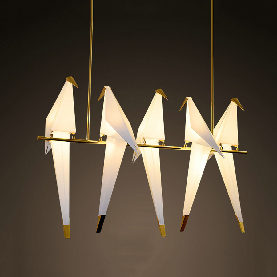 Đèn Thả Trần Phòng Khách, Phòng Ngủ, Bàn Ăn Hiện Đại Phong Cách Bắc Âu Sáng Tạo Hình Hạc Giấy DC-5081/5