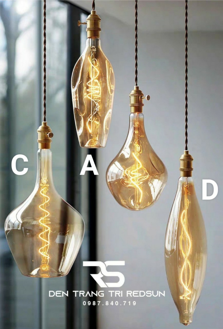 Đèn Thả Thuỷ Tinh Edison Cổ Điển Thế Hệ Mới Phong Cách Bắc Âu CDT-T047 Dáng A