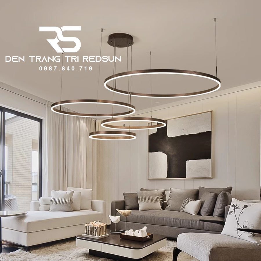 Đèn Thả Phòng Khách Hiện Đại Bắc Âu 4 Vòng Hợp Kim G5-2468