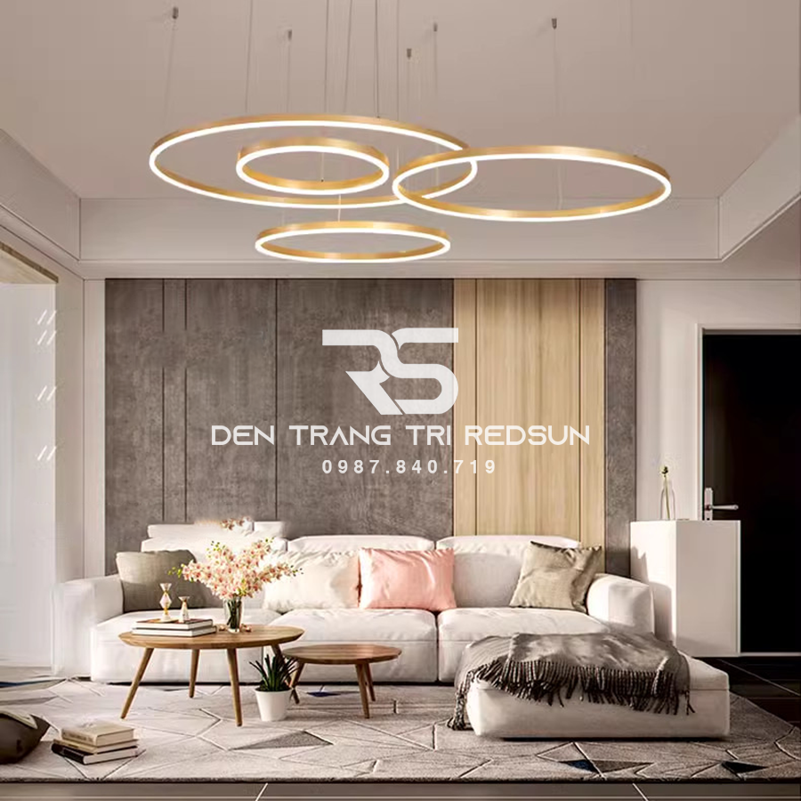 Đèn Thả Phòng Khách Hiện Đại Bắc Âu 4 Vòng Hợp Kim G5-2468