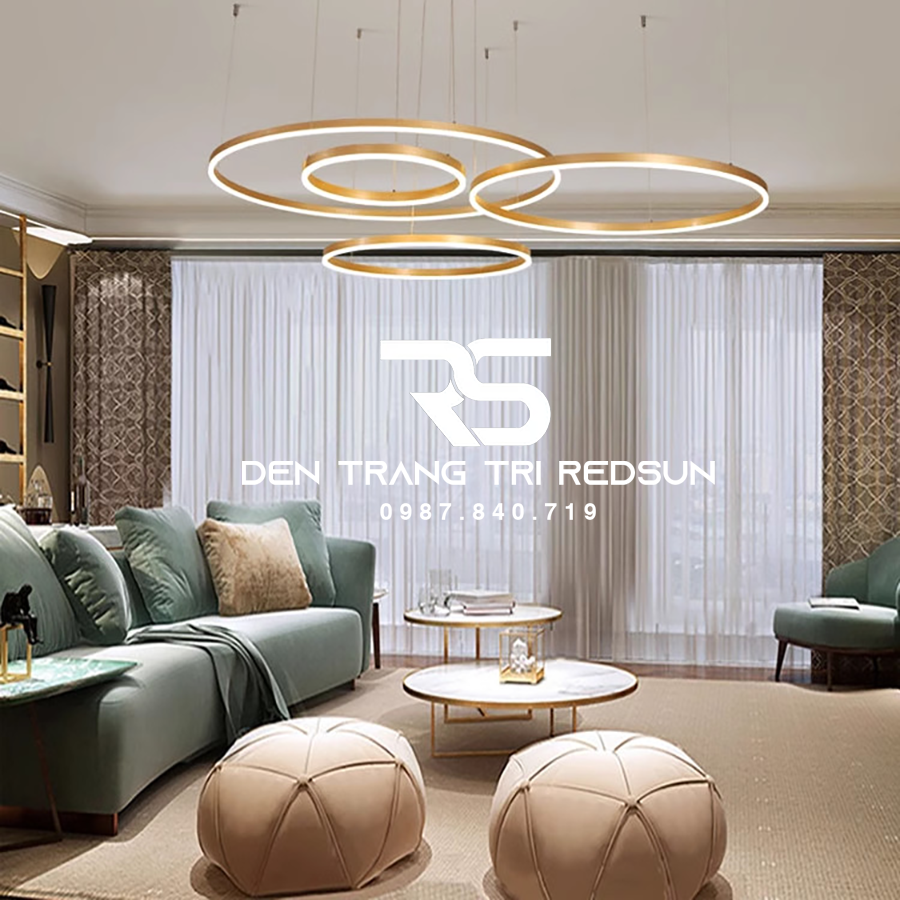 Đèn Thả Phòng Khách Hiện Đại Bắc Âu 4 Vòng Hợp Kim G5-2468