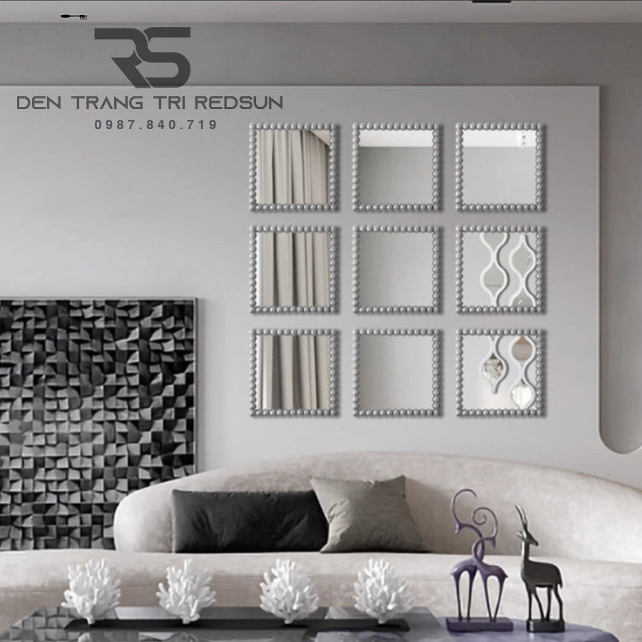 Gương Treo Tường Nghệ Thuật Lắp Trang Trí Phòng Khách, Phòng Ăn, Phòng Ngủ Bắc Âu GDC-006