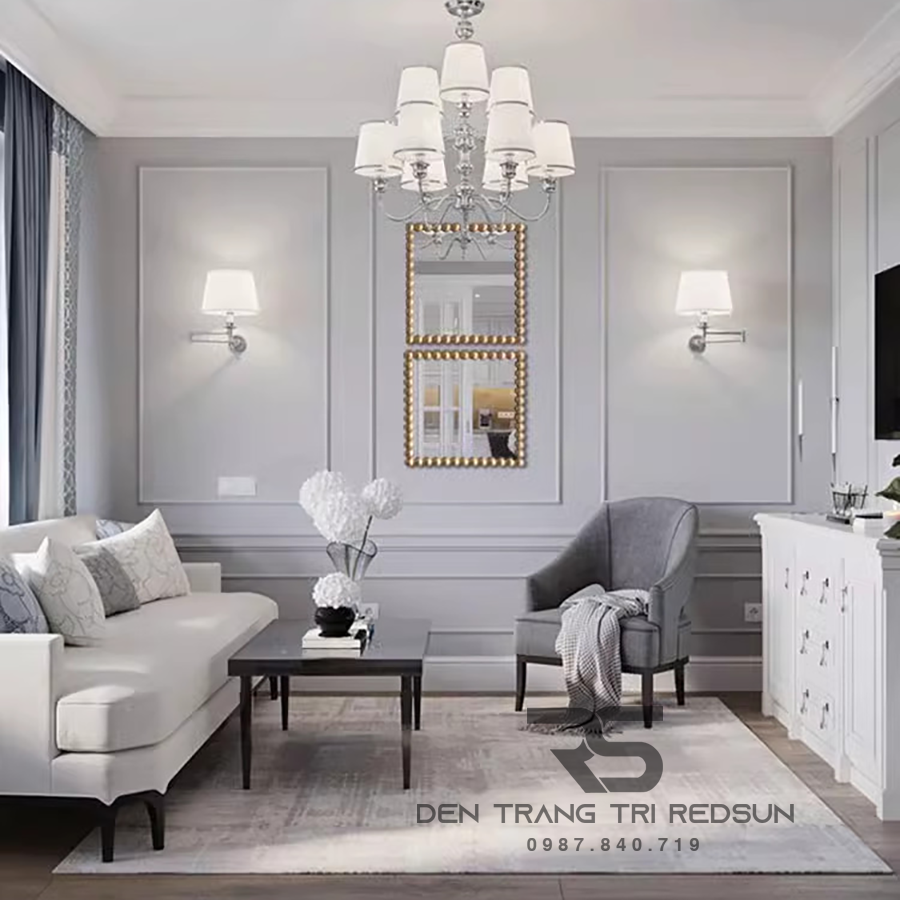 Gương Treo Tường Nghệ Thuật Lắp Trang Trí Phòng Khách, Phòng Ăn, Phòng Ngủ Bắc Âu GDC-006