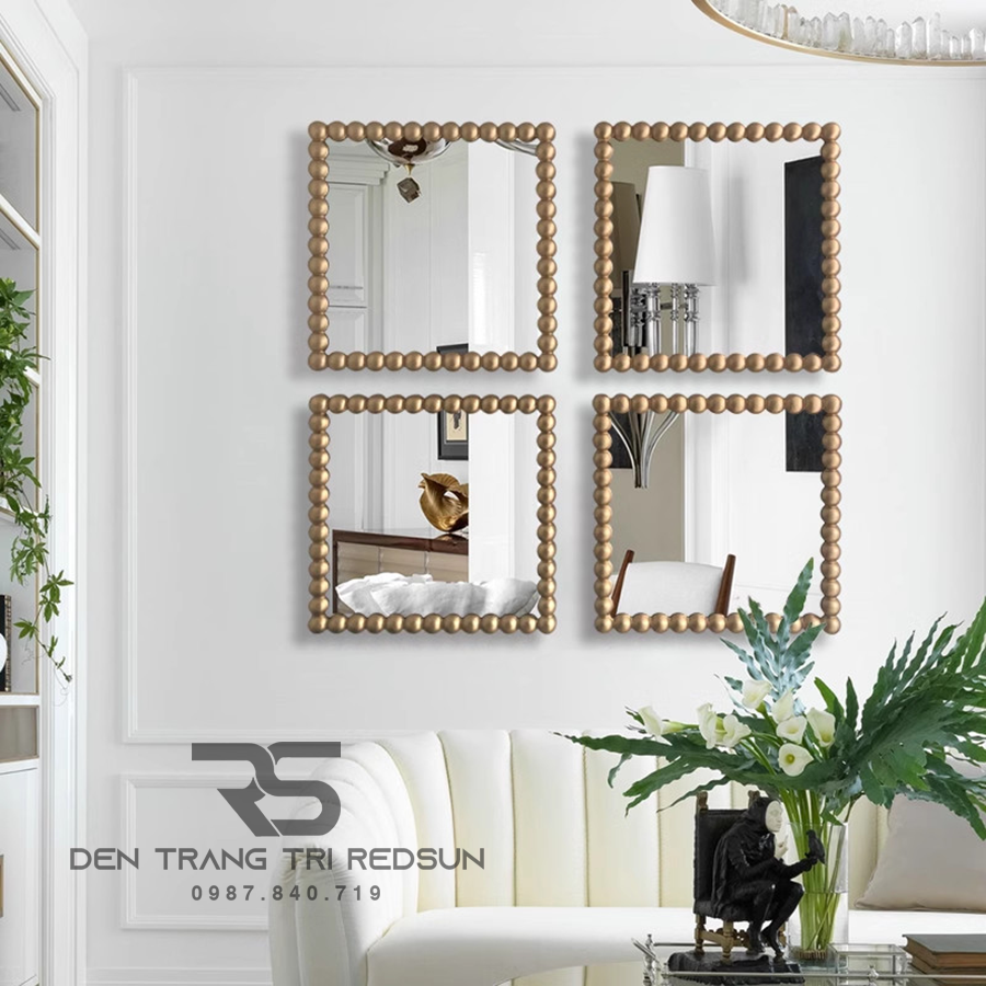 Gương Treo Tường Nghệ Thuật Lắp Trang Trí Phòng Khách, Phòng Ăn, Phòng Ngủ Bắc Âu GDC-006