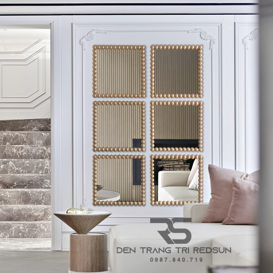 Gương Treo Tường Nghệ Thuật Lắp Trang Trí Phòng Khách, Phòng Ăn, Phòng Ngủ Bắc Âu GDC-006