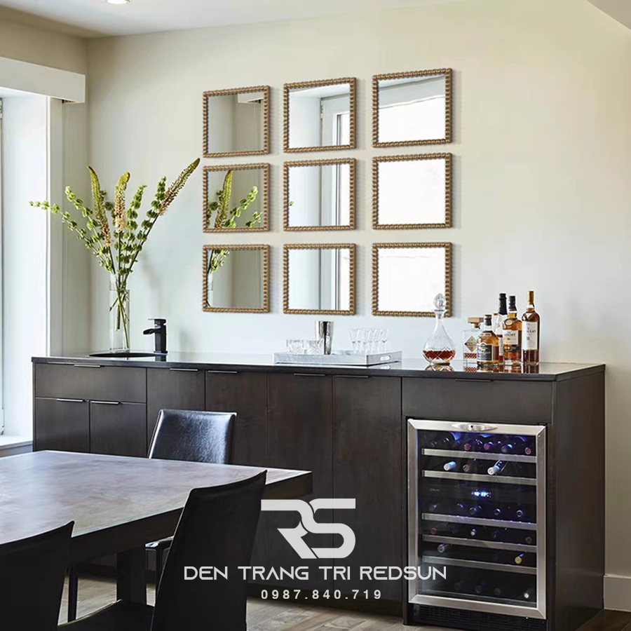 Gương Treo Tường Nghệ Thuật Lắp Trang Trí Phòng Khách, Phòng Ăn, Phòng Ngủ Bắc Âu GDC-006