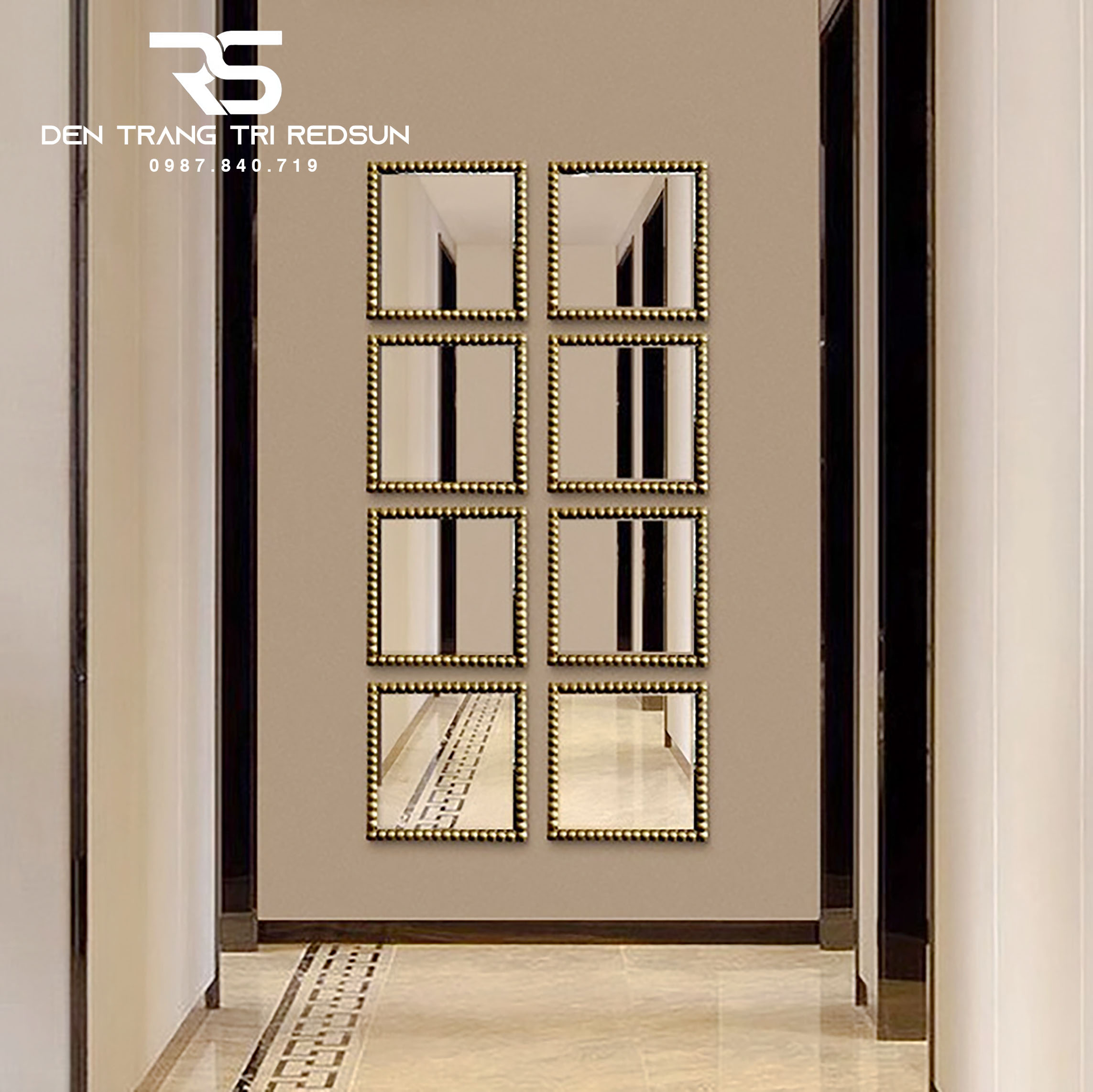 Gương Treo Tường Nghệ Thuật Lắp Trang Trí Phòng Khách, Phòng Ăn, Phòng Ngủ Bắc Âu GDC-006