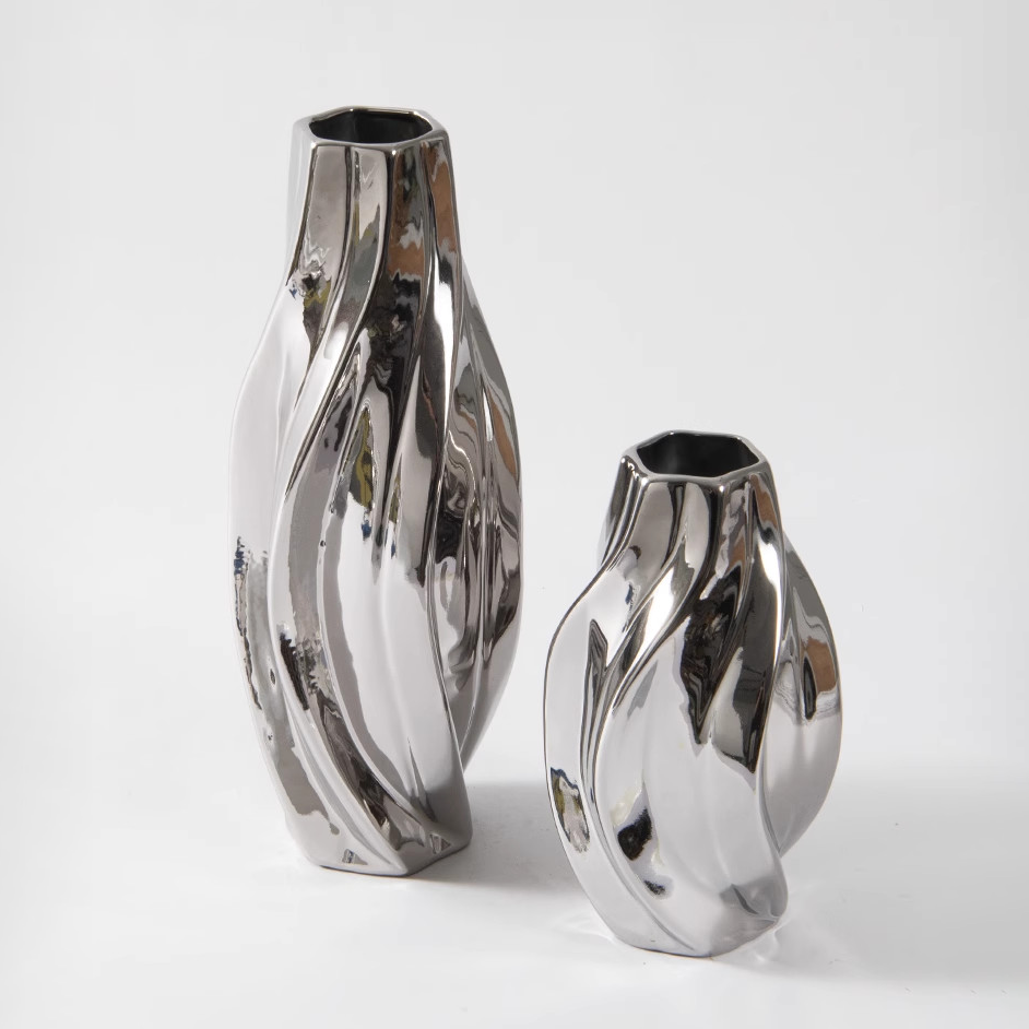 Bình Hoa Nghệ Thuật Lượn Sóng Trang Trí Phòng Khách, Phòng Ngủ, Phòng Ăn Phong Cách Bắc Âu DDC-008