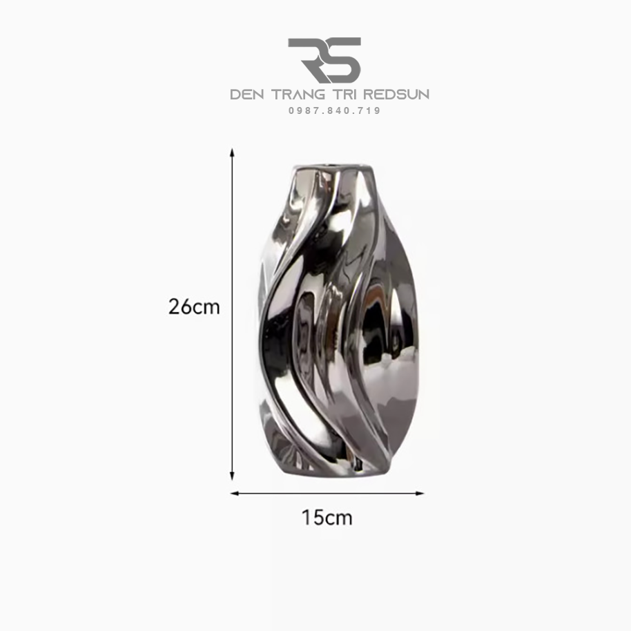 Bình Hoa Nghệ Thuật Lượn Sóng Trang Trí Phòng Khách, Phòng Ngủ, Phòng Ăn Phong Cách Bắc Âu DDC-008