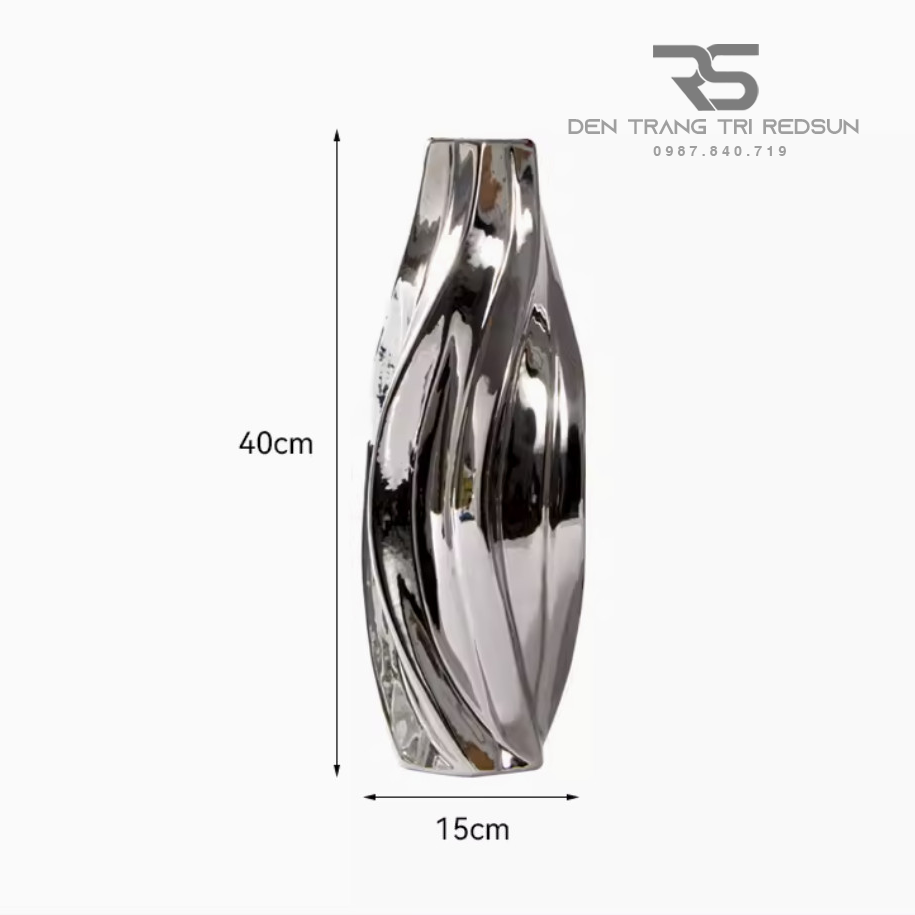 Bình Hoa Nghệ Thuật Lượn Sóng Trang Trí Phòng Khách, Phòng Ngủ, Phòng Ăn Phong Cách Bắc Âu DDC-008