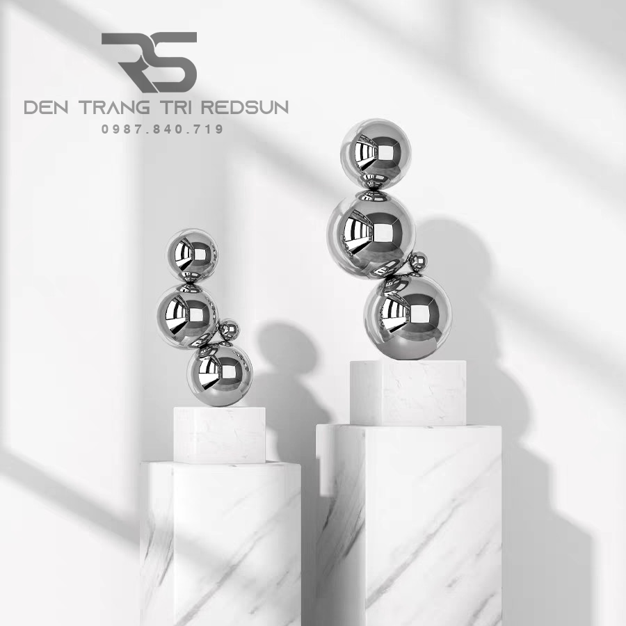 Đồ Trang Trí Nghệ Thuật Phòng Khách, Hành Lang, Sảnh Chờ Điêu Khắc Trừu Tượng Chất Liệu Inox DDC-014