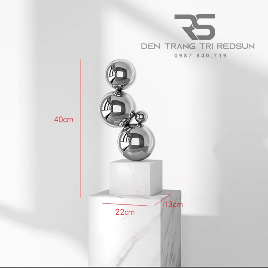 Đồ Trang Trí Nghệ Thuật Phòng Khách, Hành Lang, Sảnh Chờ Điêu Khắc Trừu Tượng Chất Liệu Inox DDC-014