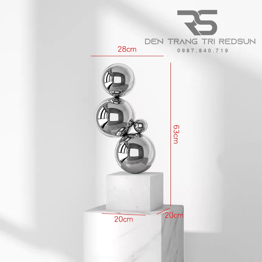 Đồ Trang Trí Nghệ Thuật Phòng Khách, Hành Lang, Sảnh Chờ Điêu Khắc Trừu Tượng Chất Liệu Inox DDC-014