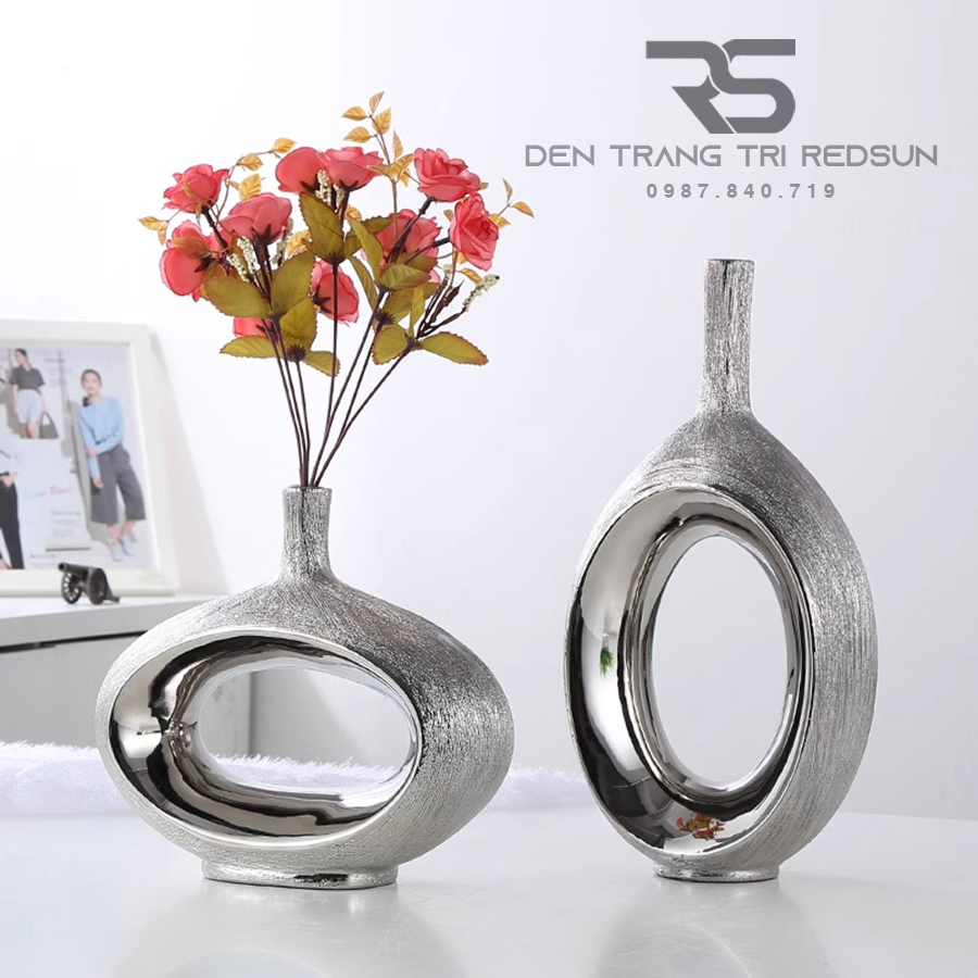 Bình Hoa Nghệ Thuật Chất Liệu Gốm Trang Trí Phòng Khách, Phòng Ngủ, Phòng Ăn Phong Cách Hiện Đại DDC-010