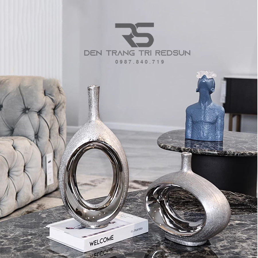 Bình Hoa Nghệ Thuật Chất Liệu Gốm Trang Trí Phòng Khách, Phòng Ngủ, Phòng Ăn Phong Cách Hiện Đại DDC-010