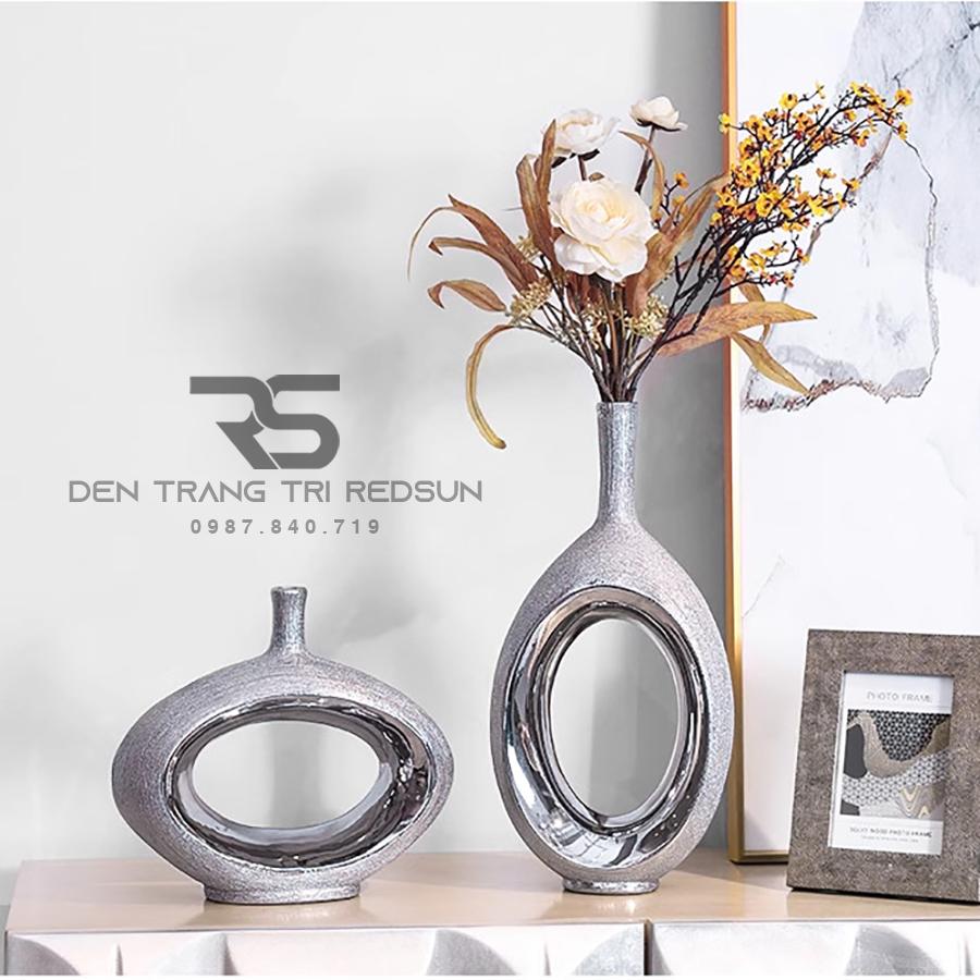 Bình Hoa Nghệ Thuật Chất Liệu Gốm Trang Trí Phòng Khách, Phòng Ngủ, Phòng Ăn Phong Cách Hiện Đại DDC-010