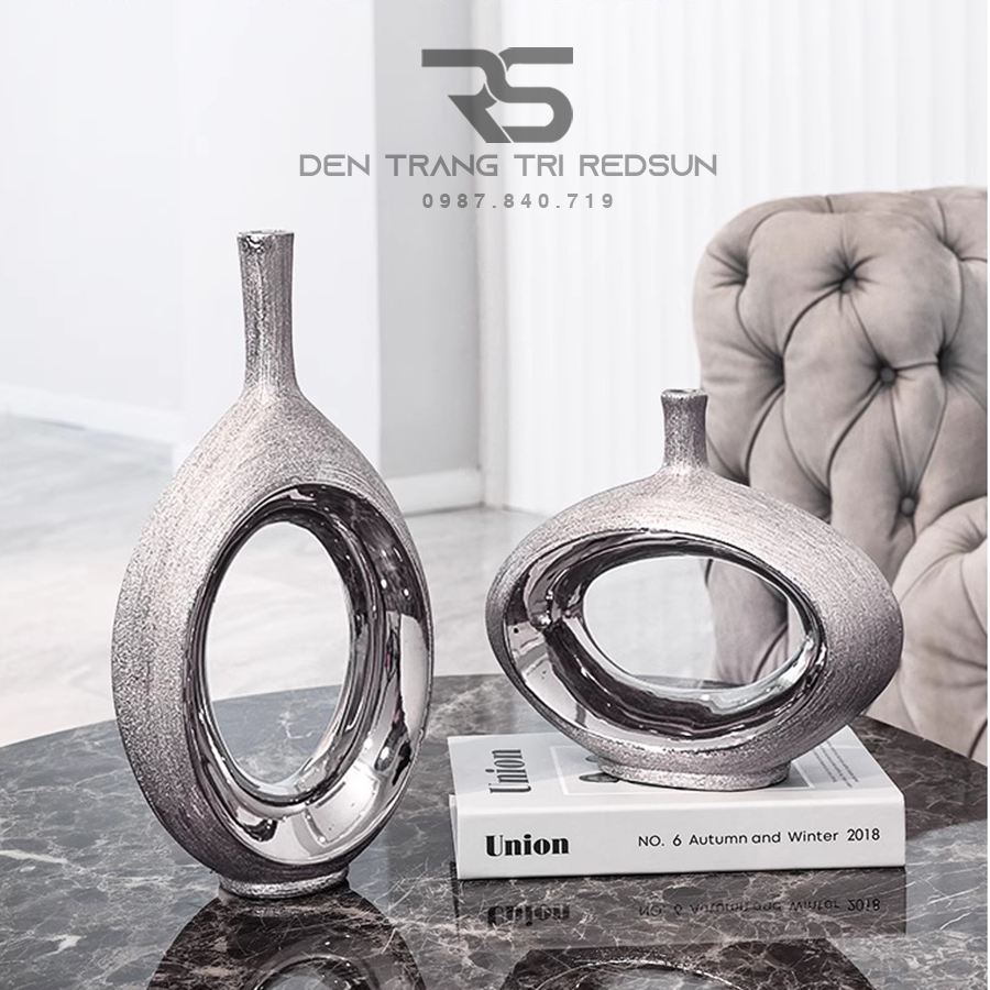 Bình Hoa Nghệ Thuật Chất Liệu Gốm Trang Trí Phòng Khách, Phòng Ngủ, Phòng Ăn Phong Cách Hiện Đại DDC-010